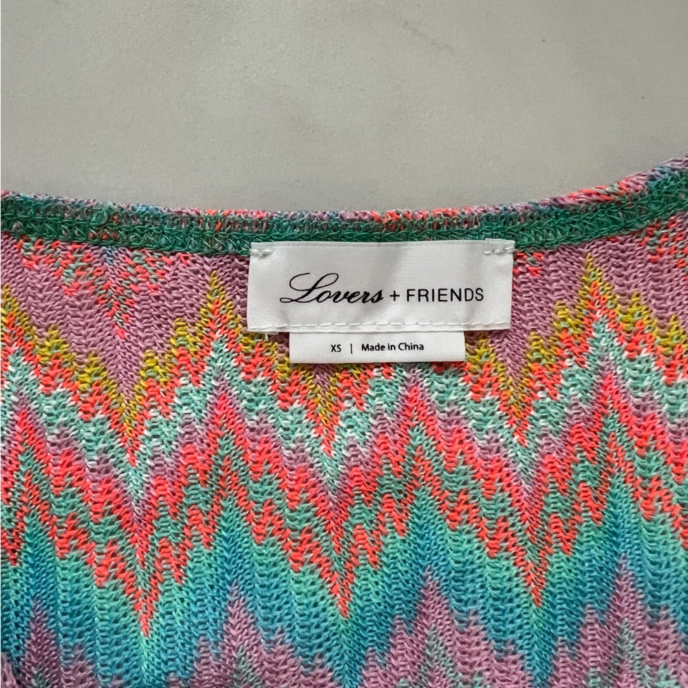 Revolve Lovers + Friends Multicolor Zigzag Top and shorts set XS rainbow - Picture 4 of 5